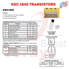 2SC1845, C1845, TO-92 Transistor NPN 6-PCS