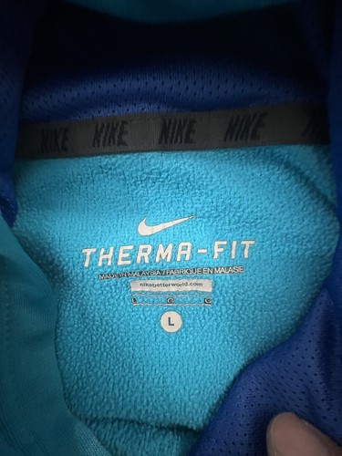 Nike Therma Fit Swoosh Logo Hoodie Blue Sweatshirt Youth Size Large - Picture 3 of 9