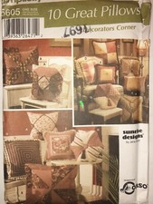 Pillows Toss Accent Covers Simplicity Sewing Pattern 5605 Beus Craft UC FF 