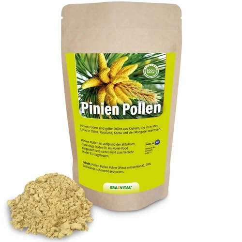 ERASVITAL pine pollen powder 100-500 g cell wall broken – bottling Germany