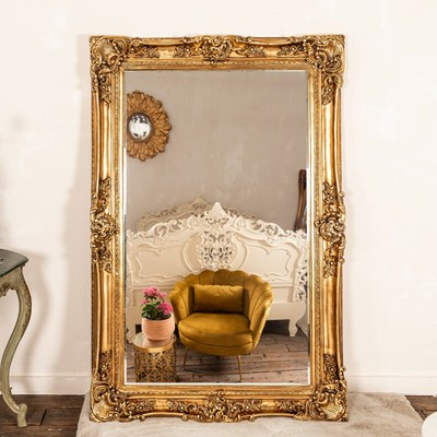 Louis Large Gold Gilt Mirror French Rococo Silver Baroque Leaner Wall Louis Large Gold Gilt Mirror French, French Gold Gilt Mirror