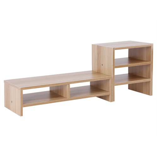 3-Layer Light Walnut Desktop Monitor Riser for Enhanced Viewing Comfort - Picture 2 of 15