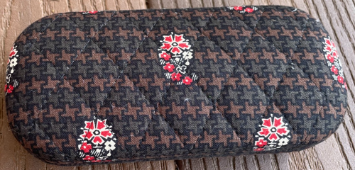 2 Vera Bradley Eyeglass/Sunglass Case Houndstooth Brown Hard Shell-Soft inside - Picture 3 of 9