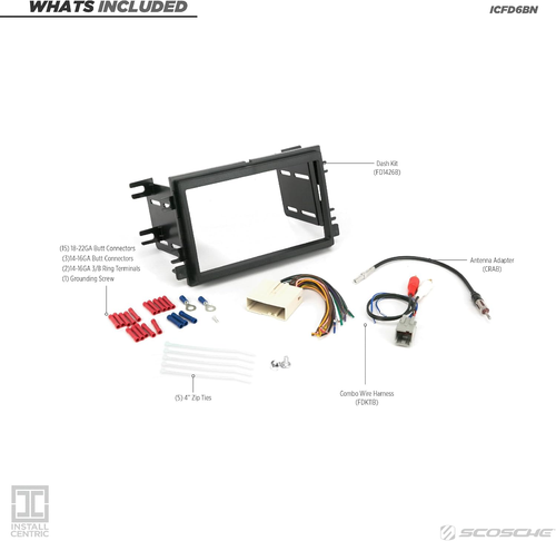 ICFD6BN Double DIN Radio Install Dash Kit Compatible with Select 2007-14 Ford an - Picture 2 of 12