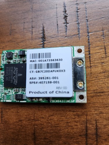 HP Broadcom 802.11a/b/g Wi-Fi Card - Model# BCM94311MCG - HP Part#416376-001 - Picture 3 of 6