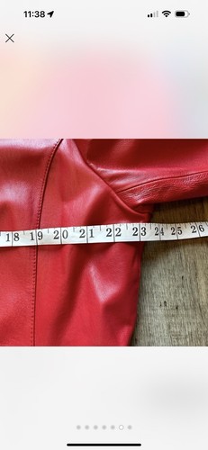 Cherry Red Leather Jacket Worthington - Picture 6 of 7