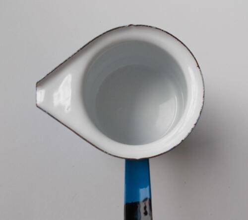 Smalto blu e bianco versatore fusione scalda pentola contiene manico lungo 2/3 tazze - Foto 2 di 3