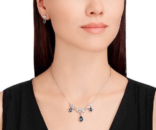 Swarovski Blues Set Drop Shape Necklace/Earrings Crystal Authentic NEW 5076892 - Picture 7 of 11