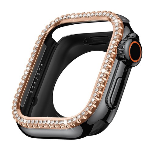 Bling Diamond Metal Bumper Case for Apple Watch Series 9 8 7 6 5 SE Glossy Cover - Picture 10 of 39