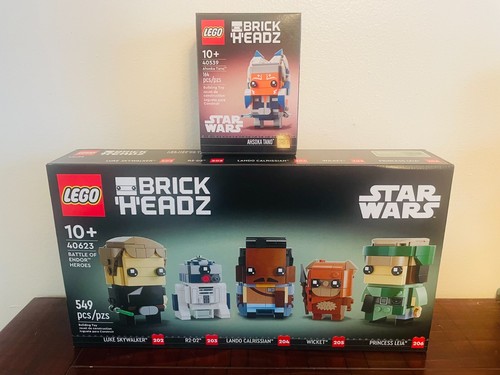 LEGO BRICKHEADZ: Battle of Endor Heroes 40623 & Ahsoka 40539 Brandneu Versiegelt