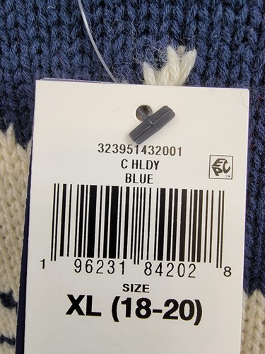 Polo Ralph Lauren Snowflake Sweater Big Boys XL 18-20 Dark Blue/White Wool Blend - Picture 17 of 17
