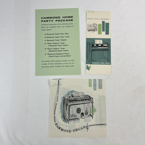 Paquete completo de fiesta en casa Hammond de la década de 1950, troquelados, postales, anuncios - Imagen 13 de 13