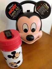 Vintage Mickey Mouse Head Lunch Box with Thermos.