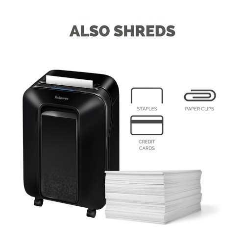 Fellowes Powershred LX201 P5 Trituratore Micro Taglio - NERO - 12 Fogli, Pattumiera 22 Litri - Foto 4 di 9