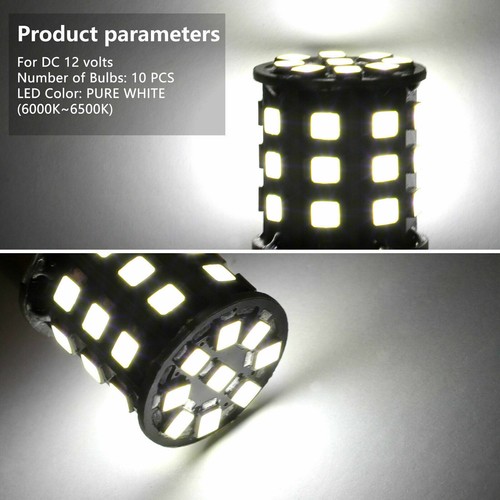 Remolque para autocaravana 1156 blanco súper brillante 10 piezas 33-SMD LED 1141 bombillas interiores EE. UU. - Imagen 10 de 12