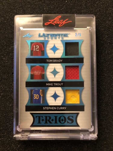 2024 Leaf Ultimate Multi Sport BRADY TROUT CURRY Trios 3 Stück Swatch Platinum /5 - Bild 1 von 2