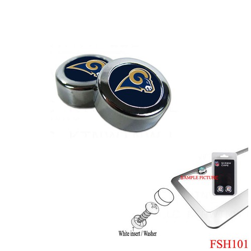 Brand New NFL All Teams Chrome License Plate Frame Screw Caps - Picture 34 of 35