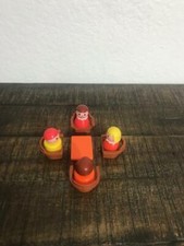 Vintage Fisher Price Little People Picnic table with 4 Chairs 4 People