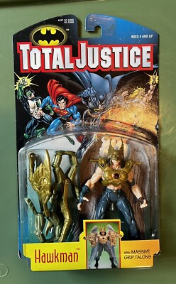 Vintage 1996 Total Justice Hawkman DC Comics Hawk Man Action Figure Kenner NEW!