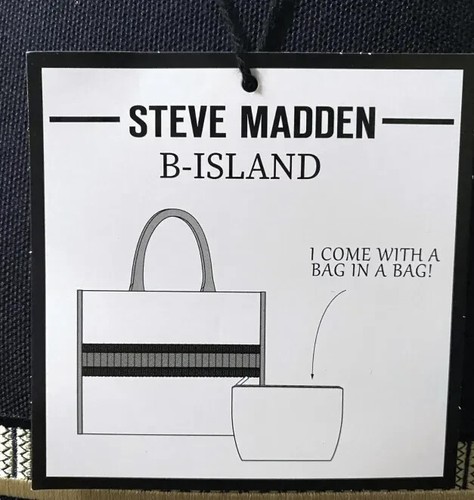 Steve Madden Blue B-ISLAND Palm Springs Satchel Tote 2 in 1 Bag Purse Crossbody - 第 13/13 張圖片