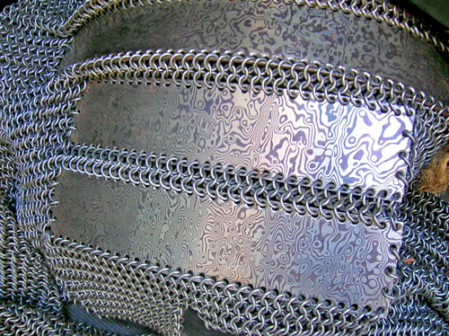 MEDIEVAL STYLE DAMASCUS STEEL CHAIN MAIL ARMOR SHIRT - AXEL STOCKS COLLECTION - Picture 2 of 8
