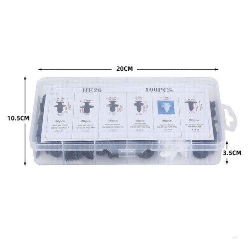 100X Car Body Bumper Rivet Retainer Molding Push Pin Clip Assortments Trim - Foto 2 di 12