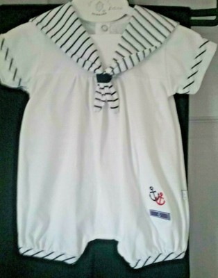 Baby Boy Dungaree Set /"Little Sailor/"