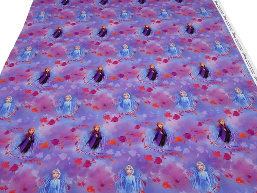 Stoff Baumwolle Jersey Disney Frozen Anna Elsa blau lila orange bunt Kinderstoff - Bild 3 von 5
