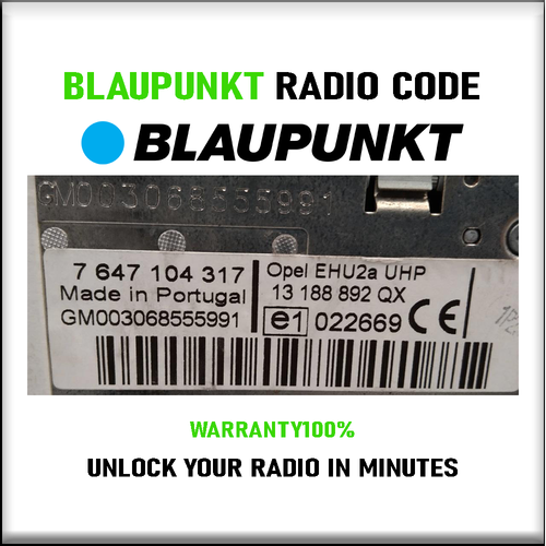 BLAUPUNKT RADIO CODE UNLOCK STEREO FITS CARS FORD NISSAN ALFA OPEL 9 PIN SERVICE - Bild 8 von 8