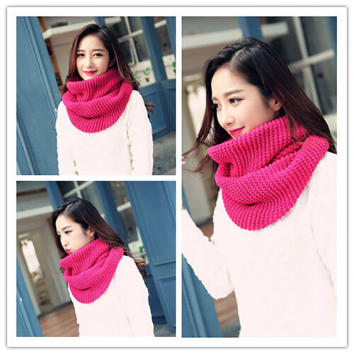 Winter Snood Scarf Wool Knit Thickened Neck Warmer For Child/Adult/Unisex - Picture 6 of 21
