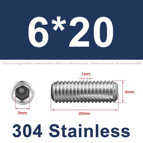 Dia 1.6mm - 16mm Plain Cup Point Grub Screws Allen Socket Set Screw A2 Stainless - Picture 96 of 154
