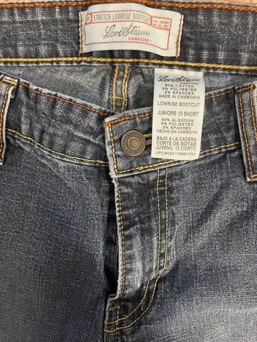 Levi Strauss Signature Stretch Low Rise Boot Cut Denim Jeans Juniors 13 Short - Picture 6 of 11