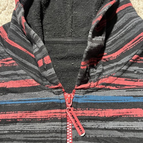 Hoodie Buddie Red Black Cyber Grunge Mma Y2k Allover Print Long Sleeve Full Zip - Picture 4 of 8