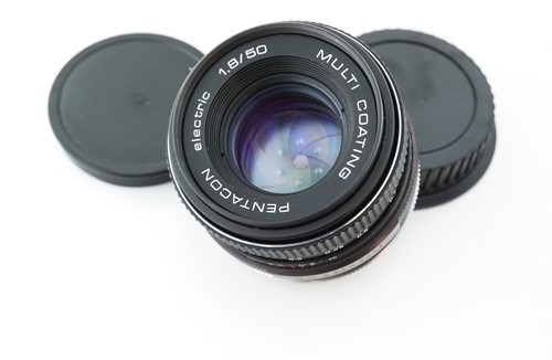 Vintage DDR black MC PENTACON electric 1.8/50mm M42/Canon EF mount portrait lens - Picture 2 of 11
