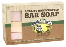 Natural Bar Soap Amish Farms Hand Cut, Hand Crafted, Six HUGE  6+oz. Bars