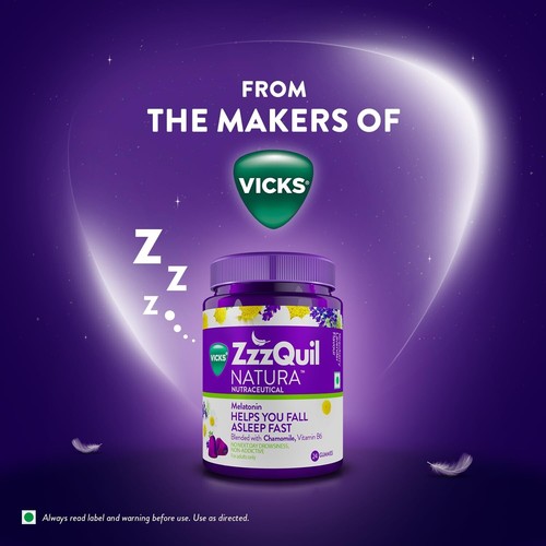 Vicks ZzzQuil Natura, Non-Addictive Sleep-Aid Gummy - Asleep Fast - 10 Gummy - Picture 4 of 8
