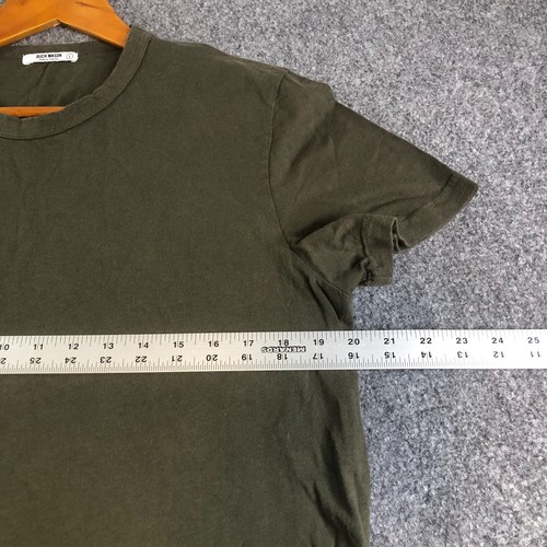 Buck Mason Shirt Mens Large Green Slub Curved Hem Crewneck T Shirt Short Sleeve - Imagen 4 de 8