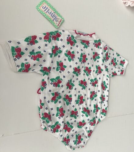 VTG Kids R Us Playette Short Sleeve Baby Bodysuit Romper Strawberry Print 12Mths - Picture 2 of 3
