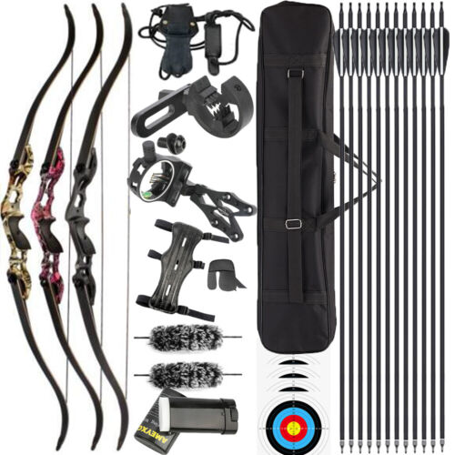 56" 58" 60" Archery Takedown Recurve Bow Arrows Set 30-50lbs Hunting Shooting - Picture 17 of 19