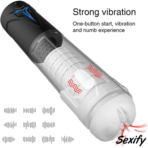 Auto Sucking Pump Male Masturbator Vibrating Masturbation Stroker Mens Sex Toy - Picture 12 of 17