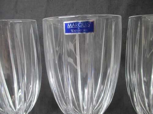 4 Waterford Crystal Omega Glass Set Wine Water Ice Tea Goblets Marquis - Picture 2 of 6