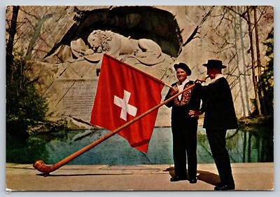 Postcard Switzerland Luzern Lion Monument c1961 33D
