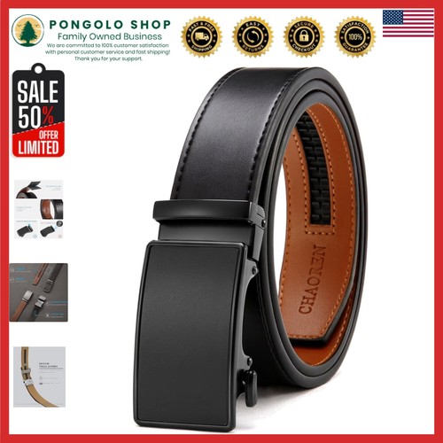 Effortless Style Adjustable Leather Belt with Scratch-Resistant Buckle - 32-38"