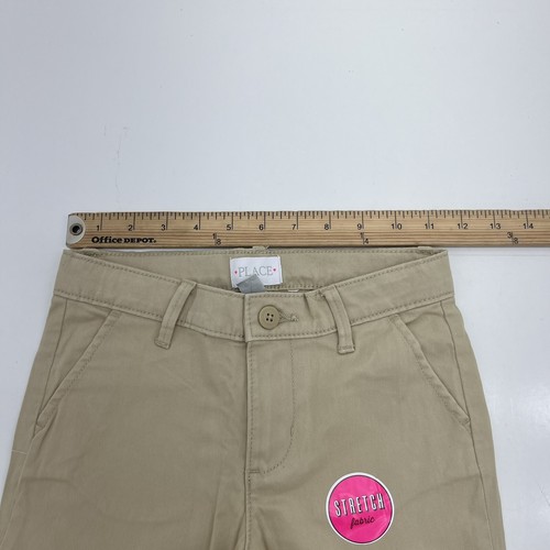 The Childrens Place Sandy Beige Uniform Skinny Chino Pants Girls Size 8 NEW - Picture 5 of 6