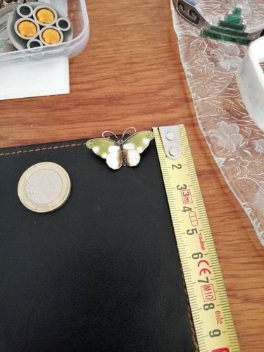 Hroar Prydz Norway 925S Brosche Pin Nadel Emaille enamel Schmetterling Butterfla - Bild 6 von 12