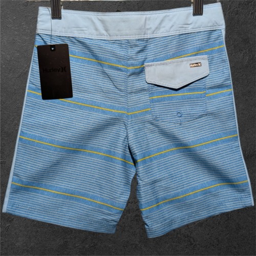 Hurley Logo Boardshorts Boys' 6 Indo Blue Striped Back Pocket - Picture 2 of 2