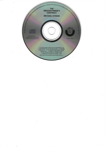 Michael Nyman The Draughtsman's Contract CD Like New Virgin 1989-1982 Rare? - Imagen 2 de 2