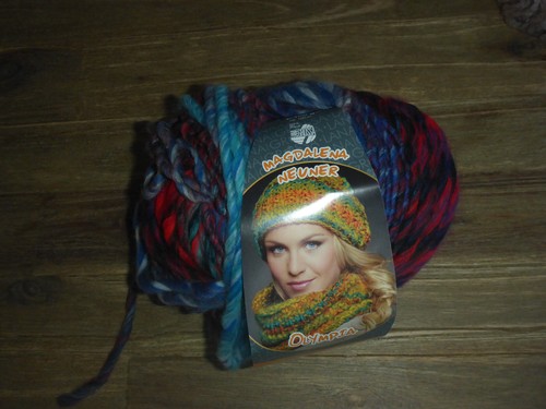 Lana Grossa Olympia Magdalena Neuner 100 g blau rot bunt Schal Mütze