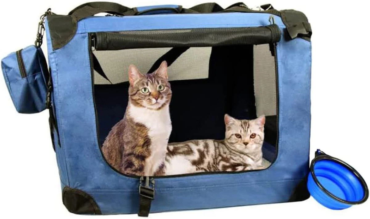 Prutapet Large Cat Carrier 24X16.5X16.5 Soft-Sided Portable Pet Crate  for Car