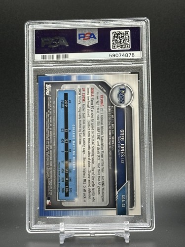 Greg Jones 2019 Bowman Draft Chrome Speckle Refractor Auto #'d /71 - PSA 10 - Picture 2 of 2
